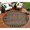 Homeroots 8' Brown Round Animal Print Washable Indoor Outdoor Area Rug 607634 - alternate 1