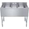 Amgood Three Compartment Undr Bar Snk, 18-3/4in. x 38-1/2in. x 30in. w/3in. Bcksplsh, 10in. x 14in. Bowls AMG SINK BAR S3C-101410-NF-Z - alternate 5
