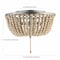 Jonathan Y Allison 15" 3-Light Shabby Chic Farmhouse Wood Beaded/Metal LED Flush Mount, Antique Silver/Cream JYL9019C - alternate 6