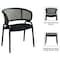 Leisuremod Ervilla Dining Chair in Black Steel Frame with Black Wicker Back and Black Seat, 4PK ECBL-20BL-BL4 - alternate 8