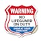 Signmission Warning No Lifeguard On Duty, 18 inch X 18 inch, Vinyl Decal, 2PK SHI-D-2PACK-18-479 - alternate 1