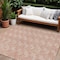 Homeroots 9' X 12' Salmon And Ivory Geometric Washable Indoor Outdoor Area Rug 595035 - alternate 1