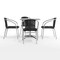 Flash Furniture Square Table Set, Aluminum, Plastic, Rattan, Stainless Steel, Grey TLH-ALUM-28SQ-020BKCHR4-GG - alternate 8