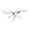 Homeroots 47" Clear and Silver Glass And Steel Cross Legs Coffee Table 283165 - alternate 1