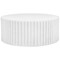 Leisuremod Milena 41 in Round Fluted Fiberstone Coffee Table, 250 lb Capacity, Fully Assembled MCT41W - alternate 1