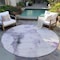 Homeroots 8' Purple Lavender And Gray Round Abstract Washable Indoor Outdoor Area Rug 582676 - alternate 5