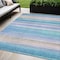 Homeroots 5' X 8' Aqua Lavender And Peach Striped Washable Indoor Outdoor Area Rug 631198 - alternate 1