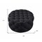 Homeroots 33" Black Linen Tufted Round Cocktail Ottoman 568053 - alternate 7