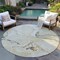 Homeroots 8' Ivory Gray And Gold Round Abstract Washable Indoor Outdoor Area Rug 597778 - alternate 4