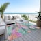 Homeroots 3' X 5' Teal Blue And Aqua Floral Washable Indoor Outdoor Area Rug 611132 - alternate 9