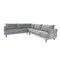 Homeroots Silver Velvet L Shaped Three Piece Sectional 530515 - alternate 1