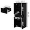 Basicwise 66-Inch Multi-Functional Black Finish Kitchen Pantry Cabinet with 4 Doors, 3 Adjustable QI004696.BK - alternate 8