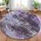 Homeroots 8' Purple And Ivory Round Abstract Washable Indoor Outdoor Area Rug 630647 - alternate 1