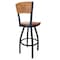 Holland Bar Stool Co 36" Blk Wrinkle Vanderbilt Swivel Bar Stool, Laser Engraved Back L03836BWMedMplAVanderMedMpl - alternate 5