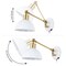 Jonathan Y Lisa 18" Swing Arm 1-Light Modern Midcentury Iron USB Charging Port LED Sconce, White/Brass Gold JYL1301A - alternate 12