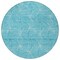 Homeroots 8' Aqua And Ivory Round Geometric Washable Indoor Outdoor Area Rug 614049 - alternate 8