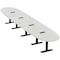 Skutchi Designs 18ft Boval Conference Table With Power | Harmony Series | 18 Person Meeting Room Table HAR-BOVL-48X216-T.BK-U779-EBLK - alternate 1