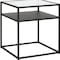 Homeroots 22" Black And Clear Glass And Steel Square End Table With Shelf 544187 - alternate 7