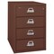 Fireking 4 Drawer, 1 Hr Fire, Vertical, 25" wide for Card Check & Notes Brown 4-2536-CBR - alternate 1