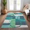 Homeroots 5' X 8' Teal Blue And Green Geometric Washable Indoor Outdoor Area Rug 612594 - alternate 5