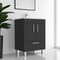 Homeroots 24" Black And Silver Wood Freestanding Bathroom Vanity With White Sink 543628 - alternate 3
