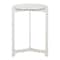 Homeroots 25" White And Silver Marble And Aluminum Round Cross Legs End Table 576794 - alternate 5