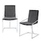 Homeroots Set of Two Gray and Silver Upholstered Velvet And Metal Dining Side Chairs, 2PK 573348 - alternate 6