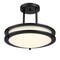 Westinghouse Lauderdale 12in 15W LED Indoor Semi Flush Mount, Color Temp Select, Matte Black, Frosted Acrylic 6136700 - alternate 1