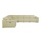 Homeroots Beige Italian Leather Power Reclining U Shaped Seven Piece Corner Sectional With Console 476590 - alternate 6