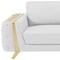 Homeroots 90" White Italian Leather Sofa With Gold Legs 491053 - alternate 7