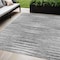 Homeroots 5' X 8' Silver Gray And Charcoal Striped Washable Indoor Outdoor Area Rug 577999 - alternate 1