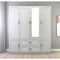 Homeroots 75" White Ribbed Texture Wood Mirrored Six Door Two Drawer Combo Dresser 617962 - alternate 1