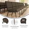 Flash Furniture Hercules Church Chair, Brown Back, 21-1/4 in W 25" L 33" H, Fabric Seat FD-CH0221-4-GV-S0819-GG - alternate 9