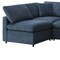 Homeroots 65" Dark Blue Fabric Modular Sleeper Sofa With Ottoman 568281 - alternate 3