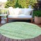 Homeroots 8' Artichoke Green And Beige Round Trellis Washable Indoor Outdoor Area Rug 616480 - alternate 5