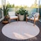 Homeroots 8' Pink And Gray Round Animal Print Washable Indoor Outdoor Area Rug 600698 - alternate 6