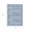 Homeroots 3' X 5' Sky Blue And Ivory Striped Washable Indoor Outdoor Area Rug 631515 - alternate 3