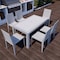 Leisuremod Mace Weave Design Outdoor Rectangular Dining Table, White MT55W - alternate 6