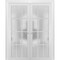 Sartodoors Solid French Double Frosted Glass Doors 12 Lites, Felicia 3312 White Silk, Single Regural Panel Fr FELICIA3312DD-WS-84 - alternate 1