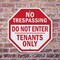 Signmission No Trespassing Do Not Enter Tenants, 10 inch X 10 inch, Aluminum Metal Signs, 2PK OC-A-2PACK-10-96 - alternate 2