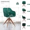 Homeroots Tufted Green and Natural Upholstered Velvet Dining Arm Chair 521186 - alternate 4