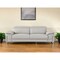 Homeroots 87" Light Gray Italian Leather Sofa With Silver Legs 329684 - alternate 6