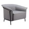 Homeroots 35" Slate Gray And Black Faux Leather Arm Chair 556472 - alternate 7