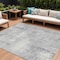 Homeroots 9' X 12' Gray And Silver Geometric Washable Indoor Outdoor Area Rug 618593 - alternate 1