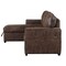 Homeroots 92" Dark Brown Upholstered Sleeper USB Sleeper Sofa Chaise With Toss Pillow 559220 - alternate 4