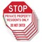 Signmission Stop Private Property Residents Onl, 4 inch X 4 inch, Vinyl Decal, 5PK OC-D-5PACK-4-307 - alternate 1