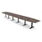 Skutchi Designs 22ft Boat Conference Table With Power | Harmony Series | 22 Person Meeting Room Table HAR-BOT-48X264-T.BK-H3041-EBLK - alternate 1