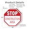 Signmission Stop Construction Area, 10 inch X 10 inch, Plastic Sign, 2PK OC-P-2PACK-10-43 - alternate 5