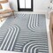 Jonathan Y Anders High-Low MidCentury Modern Arch Stripe Two-Tone Navy/Cream 5 ft. x 8 ft. Area Rug SCN107A-5 - alternate 4