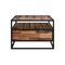 Homeroots 50" Brown And Black Solid Wood And Metal Coffee Table With Two Drawers And Shelf 520585 - alternate 3